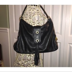 Alfani Original Genuine Black Leather Shoulder Bag